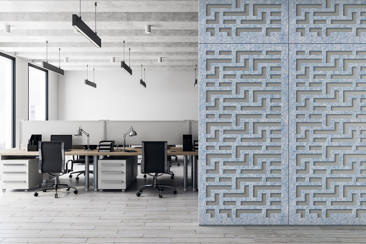 Ścianka akustyczna w nowoczesnym wnętrzu biurowym