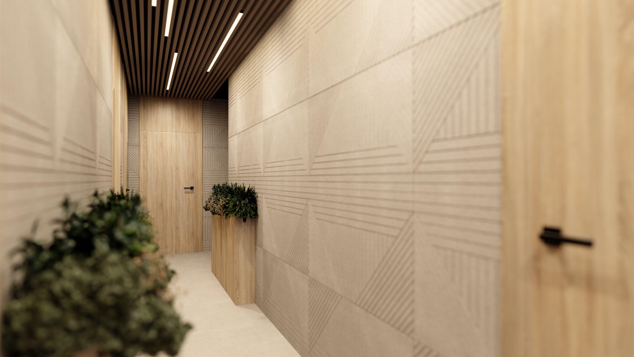 TileFlex – dekoracyjne panele akustyczne na ścianę w korytarzu