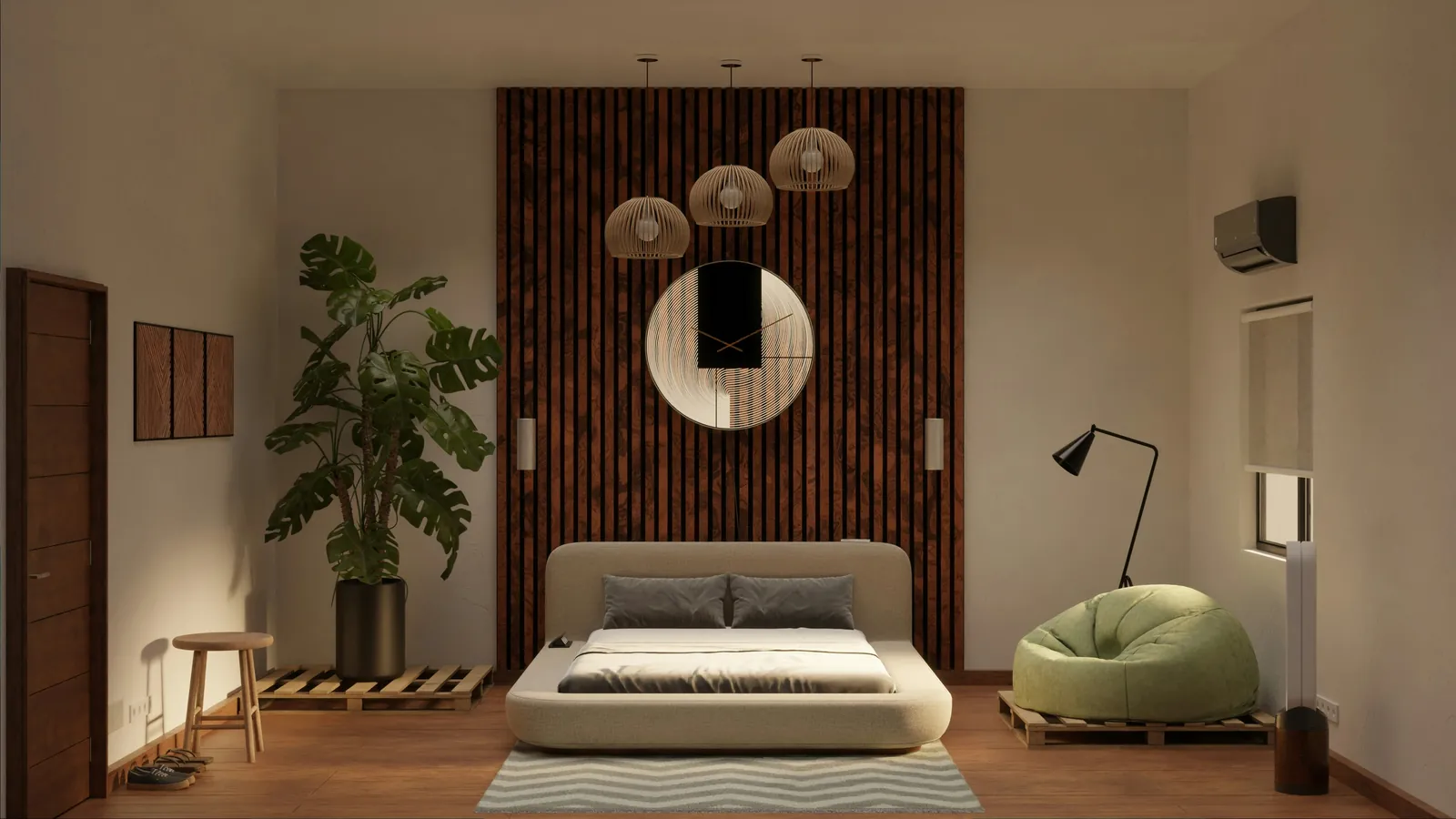 a Japandi 2.0-style bedroom